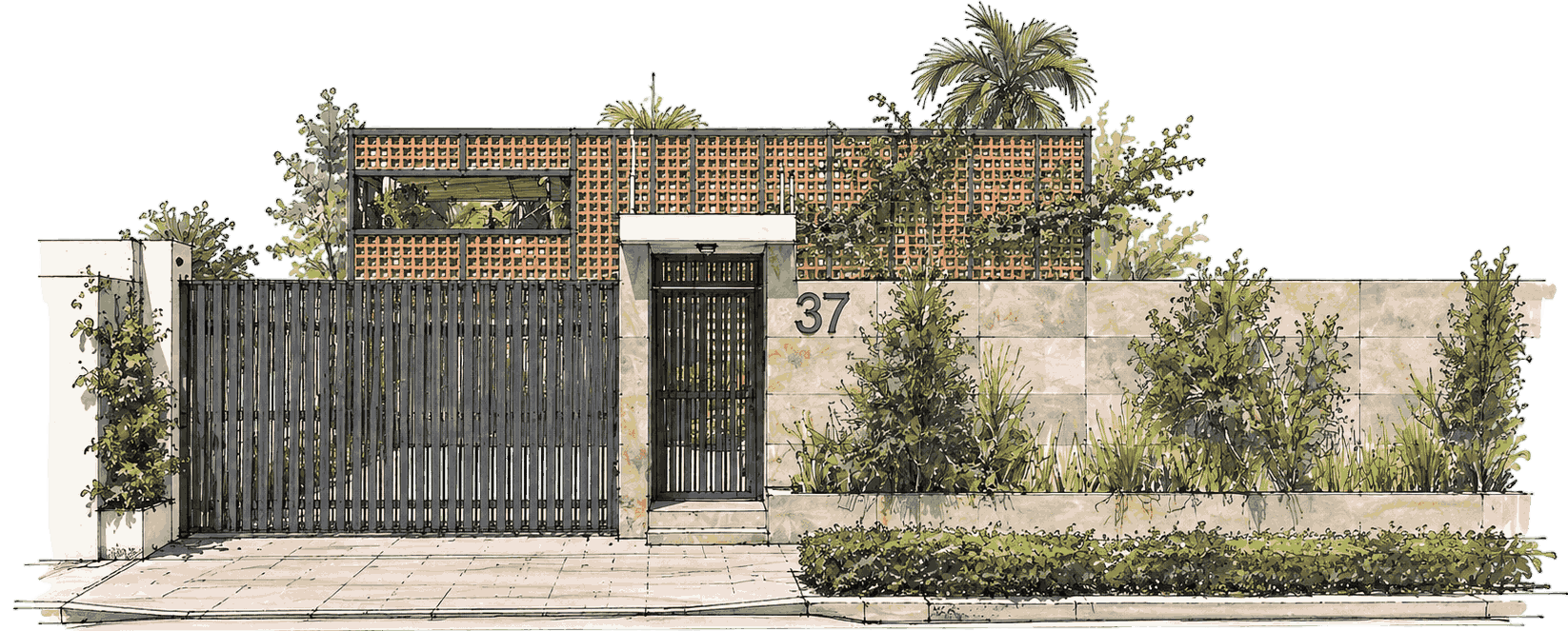 Modern Gatehouse with Terracotta Screen-Photoroom_11zon